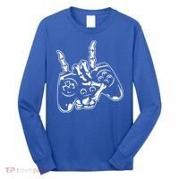 Videogame Controller Skeleton Hand Lazy Halloween Costume Gift Long Sleeve Shirt thumb 0
