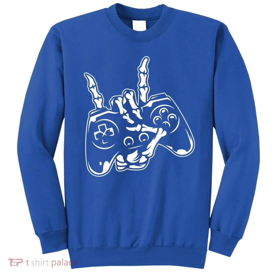 Videogame Controller Skeleton Hand Lazy Halloween Costume Gift Sweatshirt