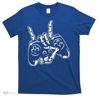 Videogame Controller Skeleton Hand Lazy Halloween Costume Gift T-Shirt thumb 0
