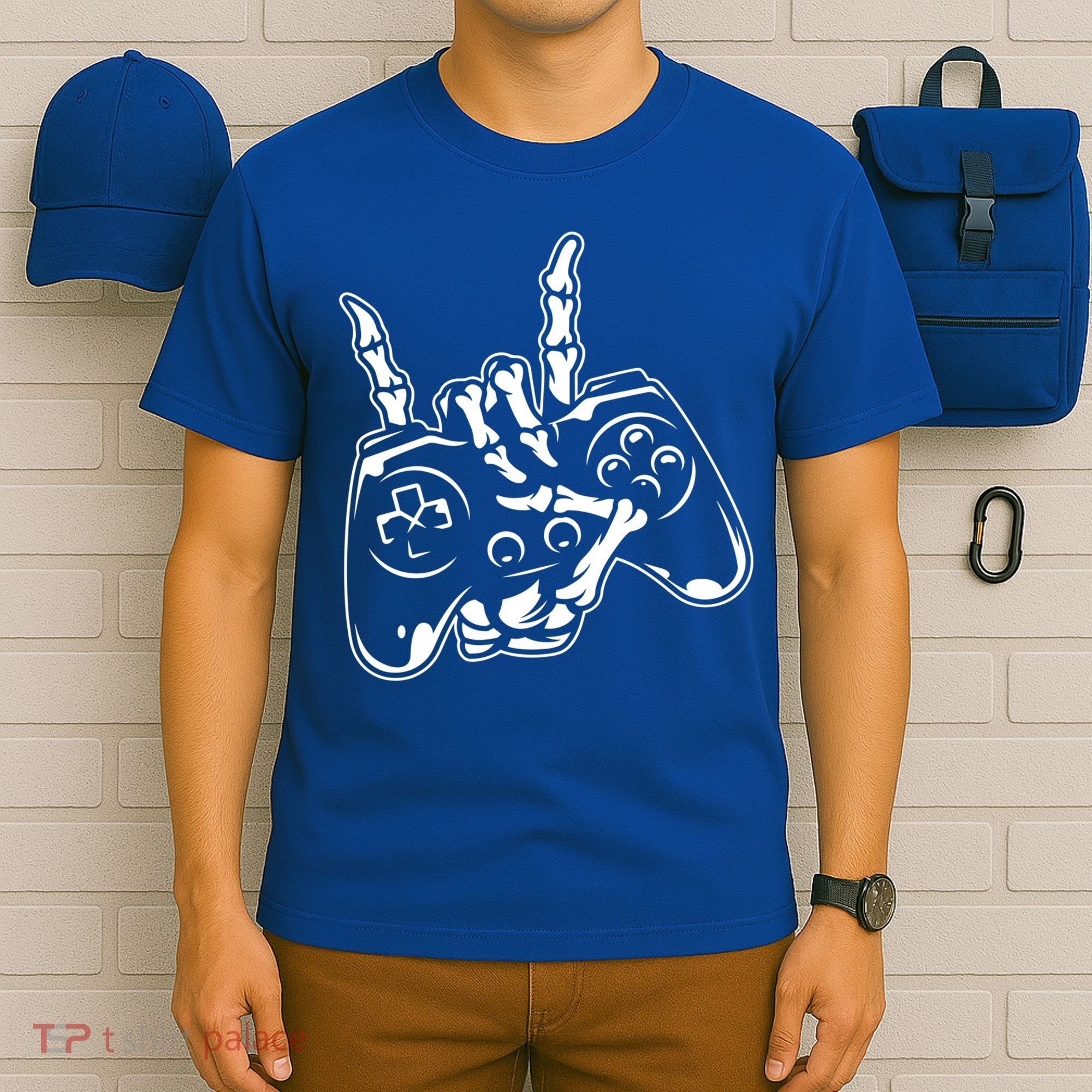 Videogame Controller Skeleton Hand Lazy Halloween Costume Gift T-Shirt