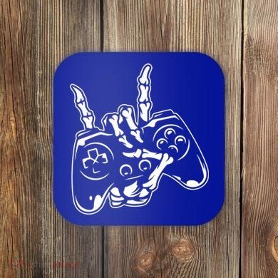 Videogame Controller Skeleton Hand Lazy Halloween Costume Gift Coaster