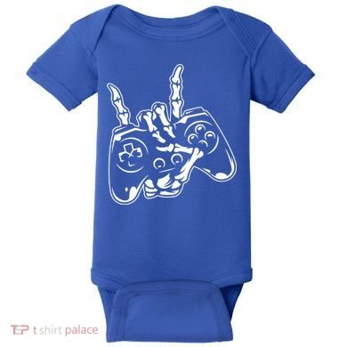 Videogame Controller Skeleton Hand Lazy Halloween Costume Gift Baby Bodysuit