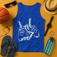Videogame Controller Skeleton Hand Lazy Halloween Costume Gift Tank Top thumb 4
