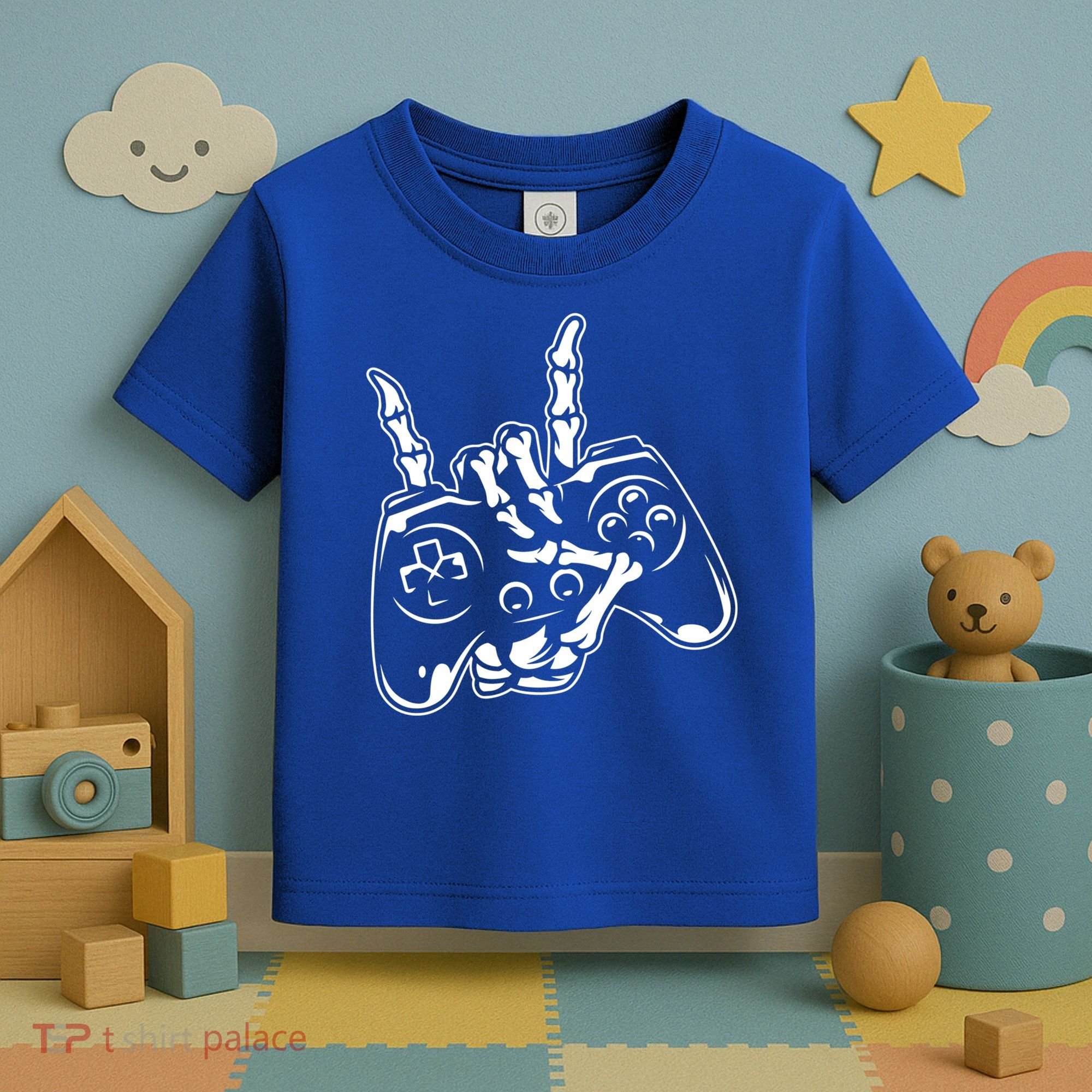 Videogame Controller Skeleton Hand Lazy Halloween Costume Gift Toddler T-Shirt