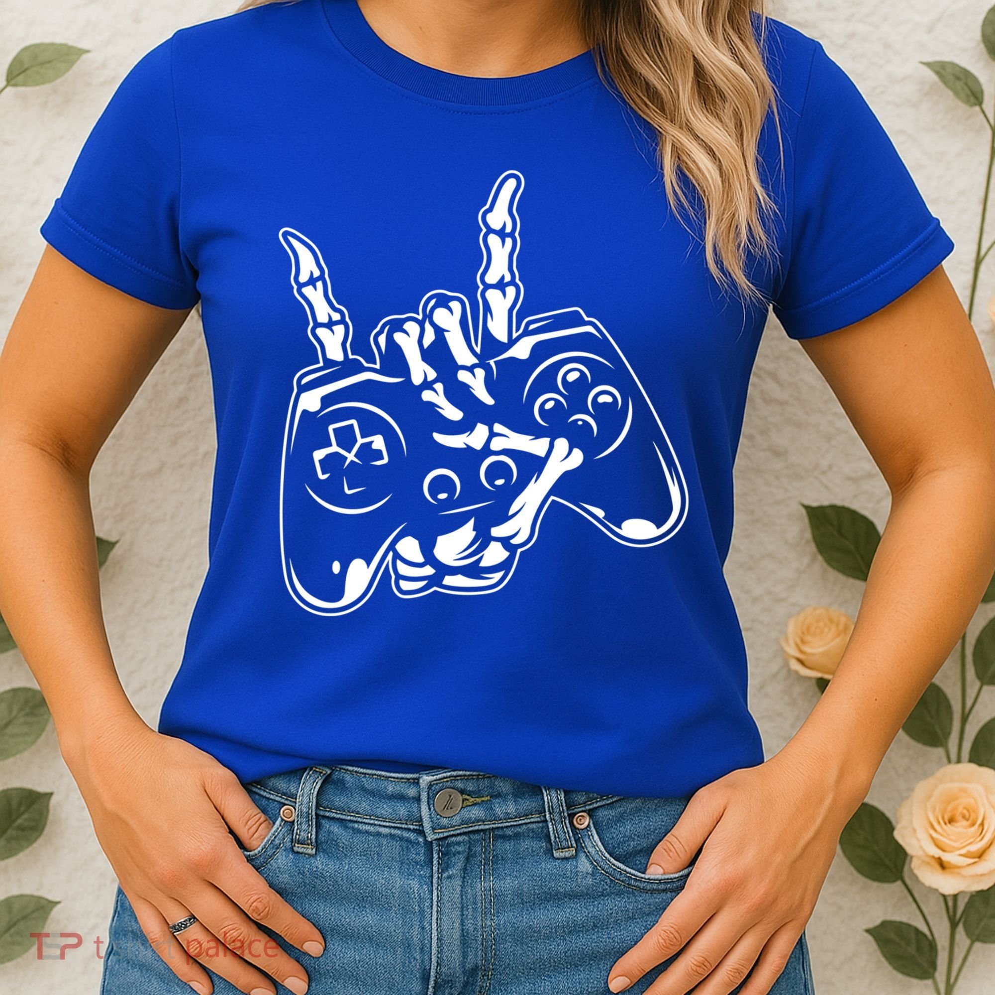 Videogame Controller Skeleton Hand Lazy Halloween Costume Gift Women's T-Shirt
