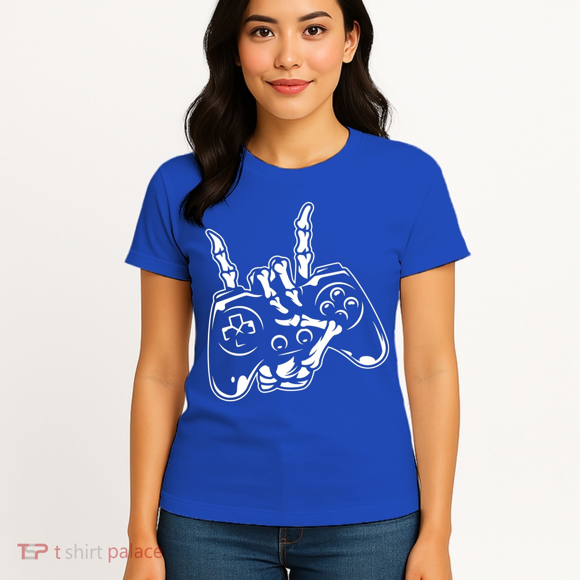 Videogame Controller Skeleton Hand Lazy Halloween Costume Gift Women's T-Shirt