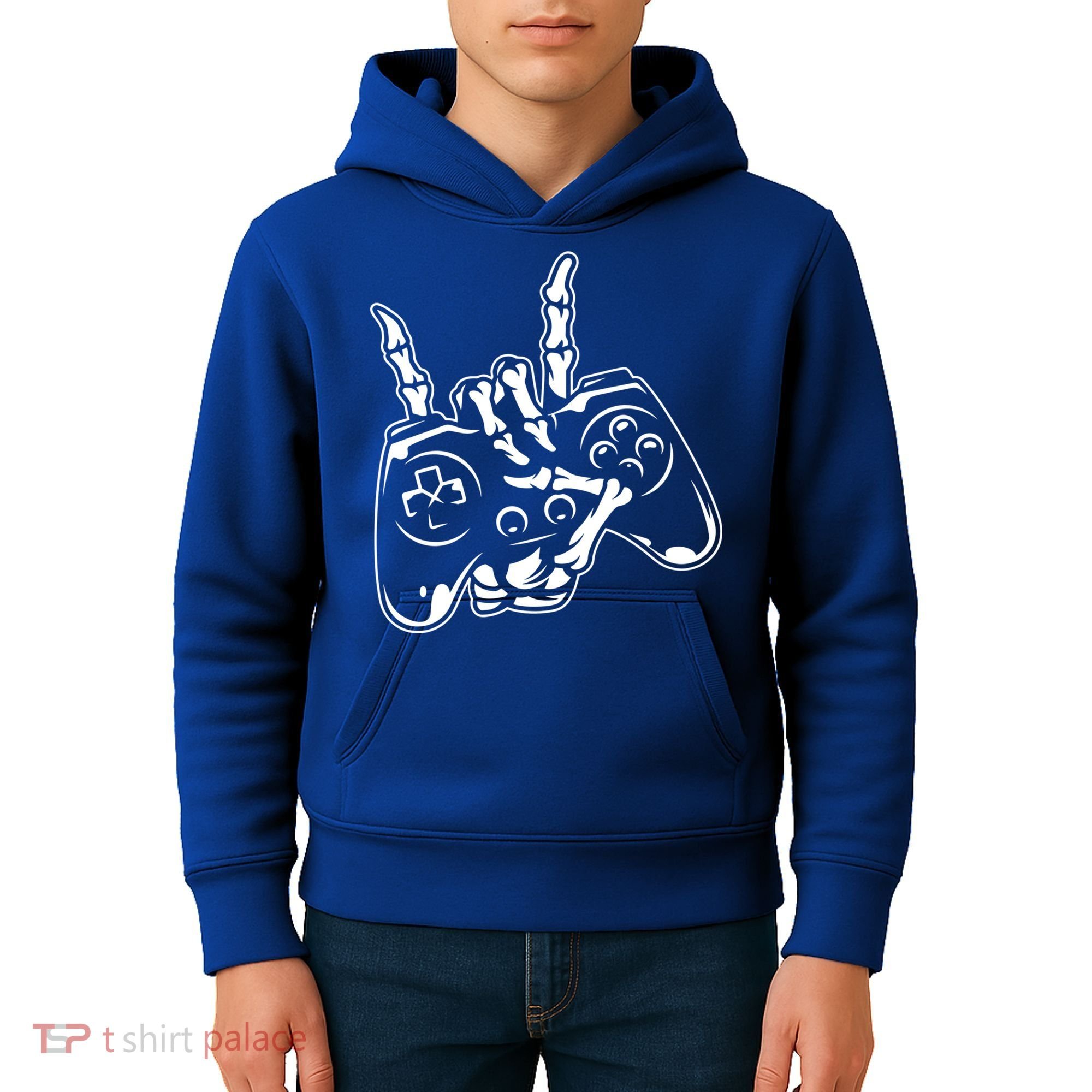 Videogame Controller Skeleton Hand Lazy Halloween Costume Gift Kids Hoodie