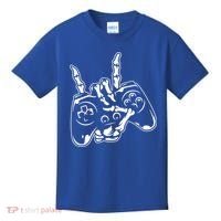 Videogame Controller Skeleton Hand Lazy Halloween Costume Gift Kids T-Shirt thumb 0
