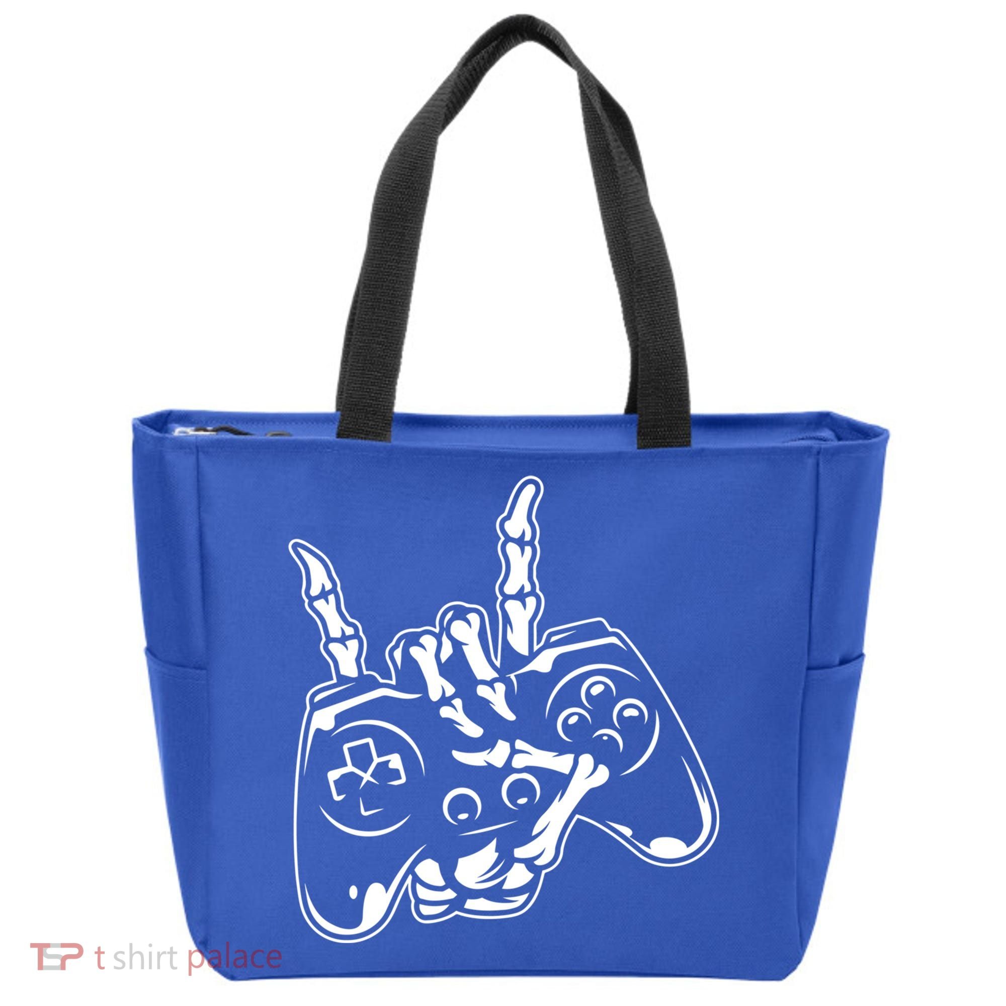 Videogame Controller Skeleton Hand Lazy Halloween Costume Gift Tote Bag