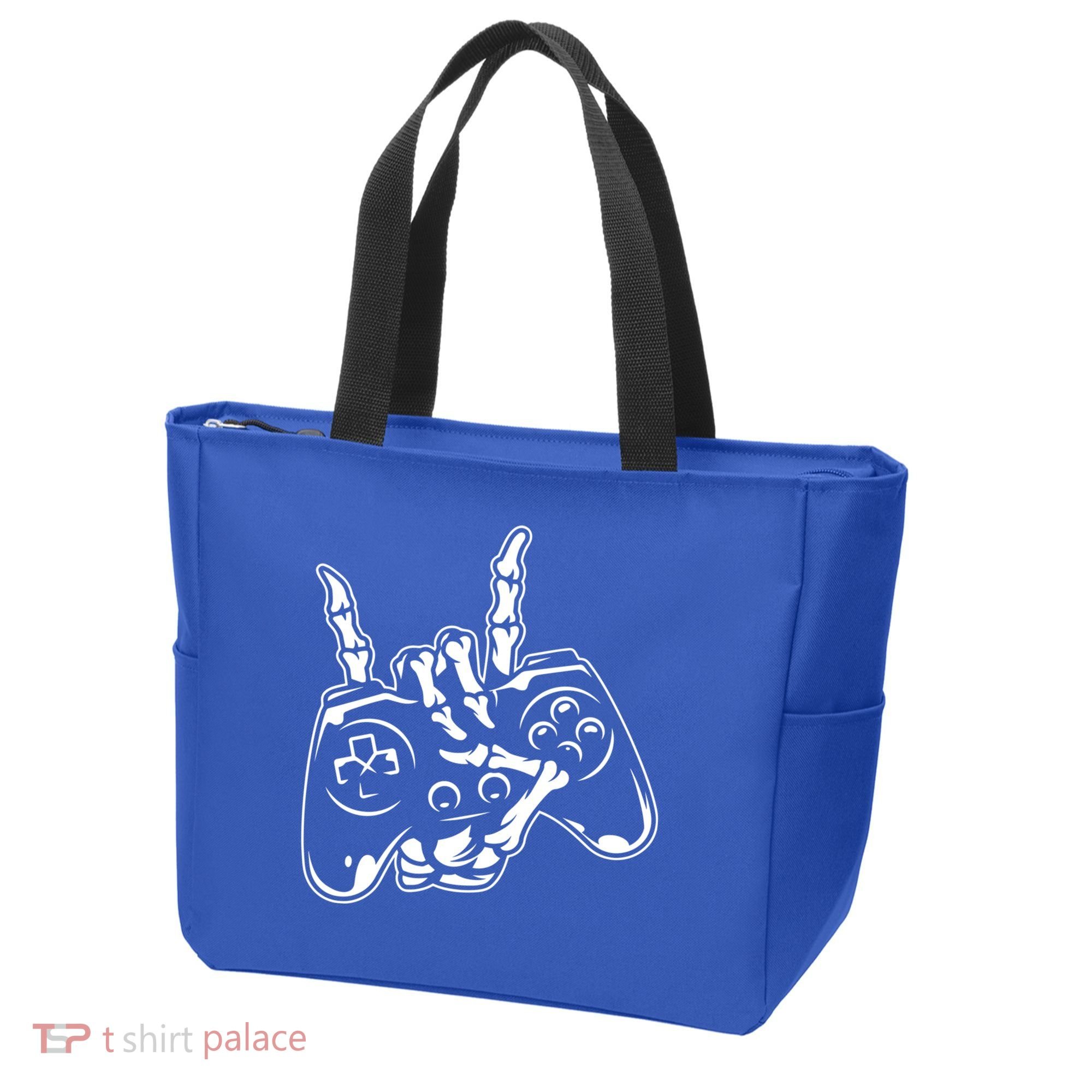 Videogame Controller Skeleton Hand Lazy Halloween Costume Gift Tote Bag