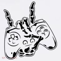 Videogame Controller Skeleton Hand Lazy Halloween Costume Gift Comfort Colors Garment-Dyed Hooded Sweatshirt thumb 2