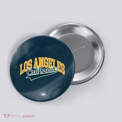 Vintage Collegiate Style Los Angeles California Button