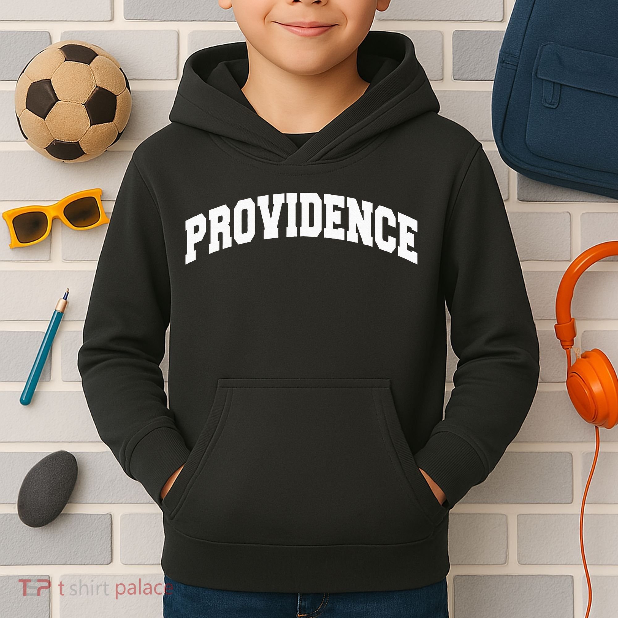 Varsity College Style Providence Rhode Island Kids Hoodie