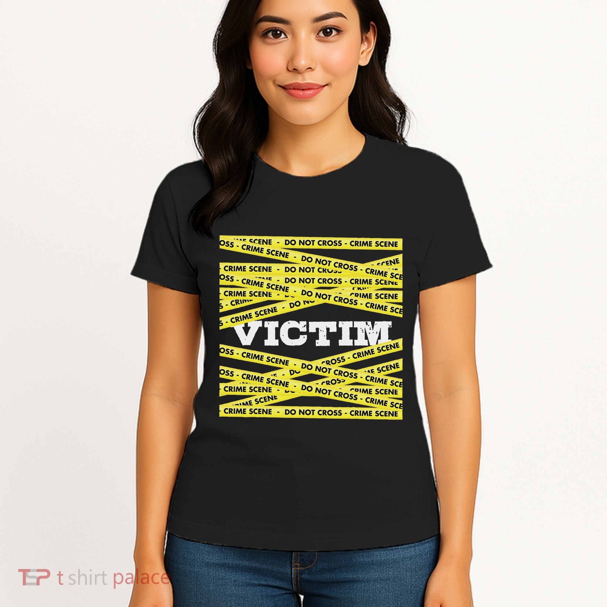 Victim Crime Scene Do No Cross True Crime Costume Women's T-Shirt