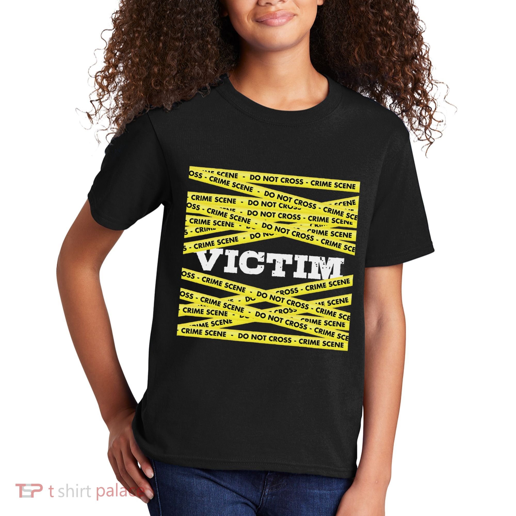 Victim Crime Scene Do No Cross True Crime Costume Kids T-Shirt