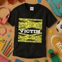 Victim Crime Scene Do No Cross True Crime Costume Kids T-Shirt thumb 3