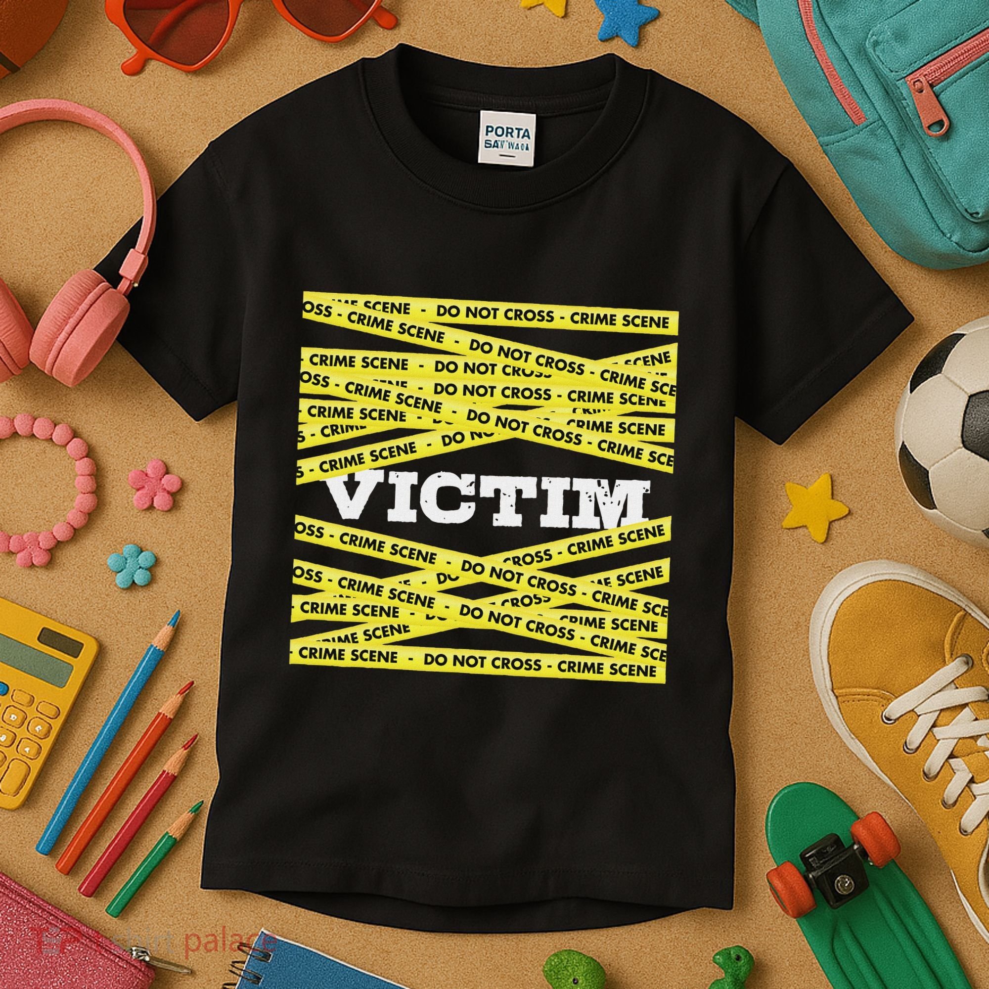 Victim Crime Scene Do No Cross True Crime Costume Kids T-Shirt