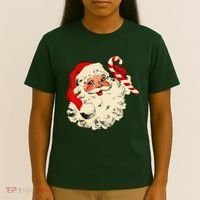 Vintage Christmas Santa Claus Face Funny T-Shirt thumb 4