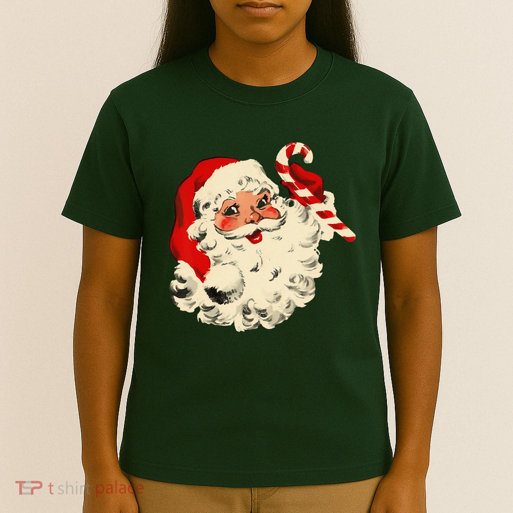 Vintage Christmas Santa Claus Face Funny T-Shirt