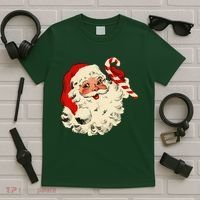 Vintage Christmas Santa Claus Face Funny T-Shirt thumb 5