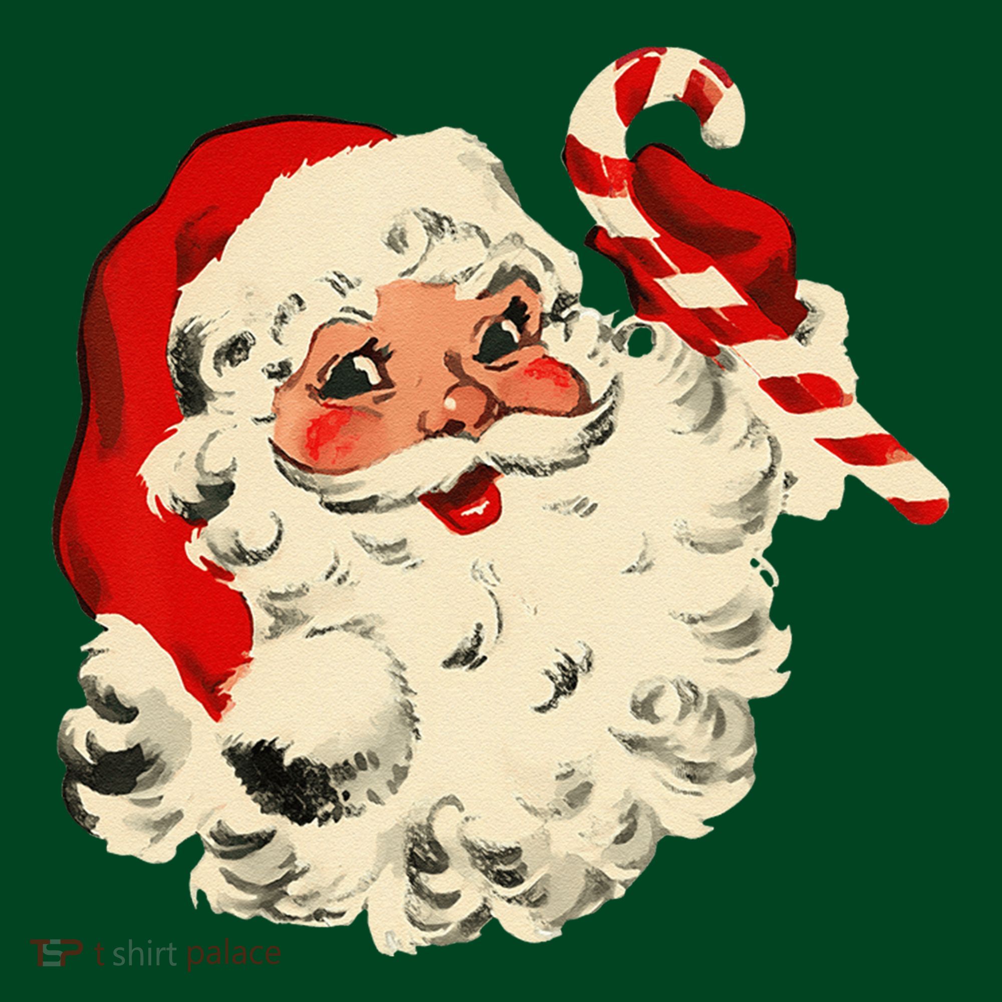 Vintage Christmas Santa Claus Face Funny T-Shirt