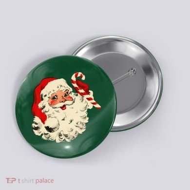 Vintage Christmas Santa Claus Face Funny Button