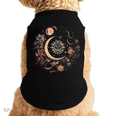 Vintage Celestial Sun And Moon Floral Boho Doggie Tank