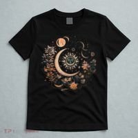 Vintage Celestial Sun And Moon Floral Boho T-Shirt thumb 5
