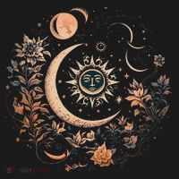 Vintage Celestial Sun And Moon Floral Boho T-Shirt thumb 7