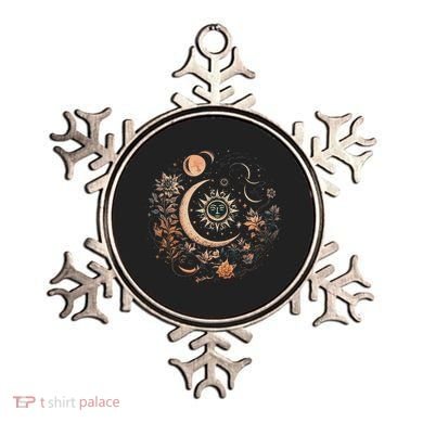 Vintage Celestial Sun And Moon Floral Boho Ornament