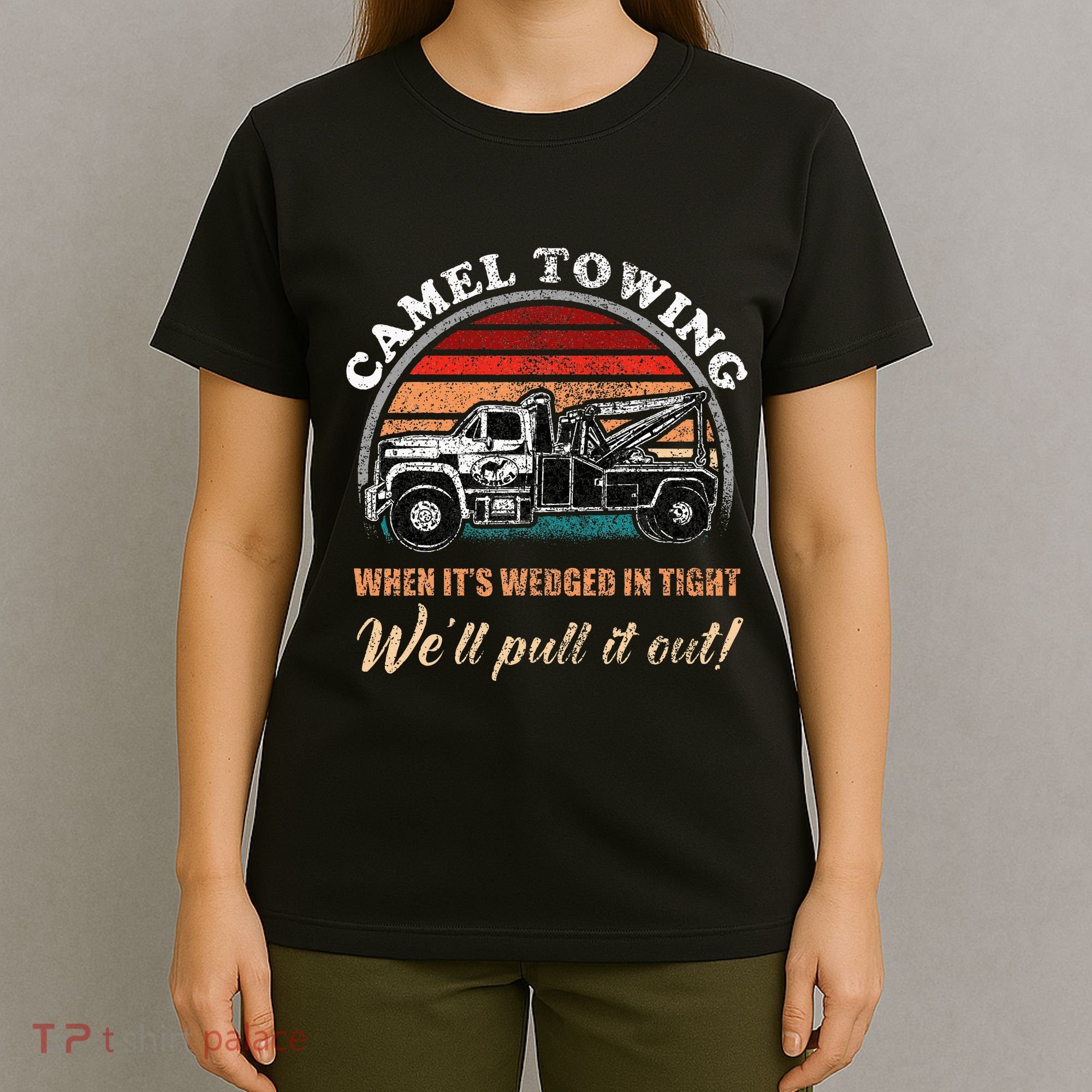 Vintage Camel Towing Humor Tow Truck T-Shirt