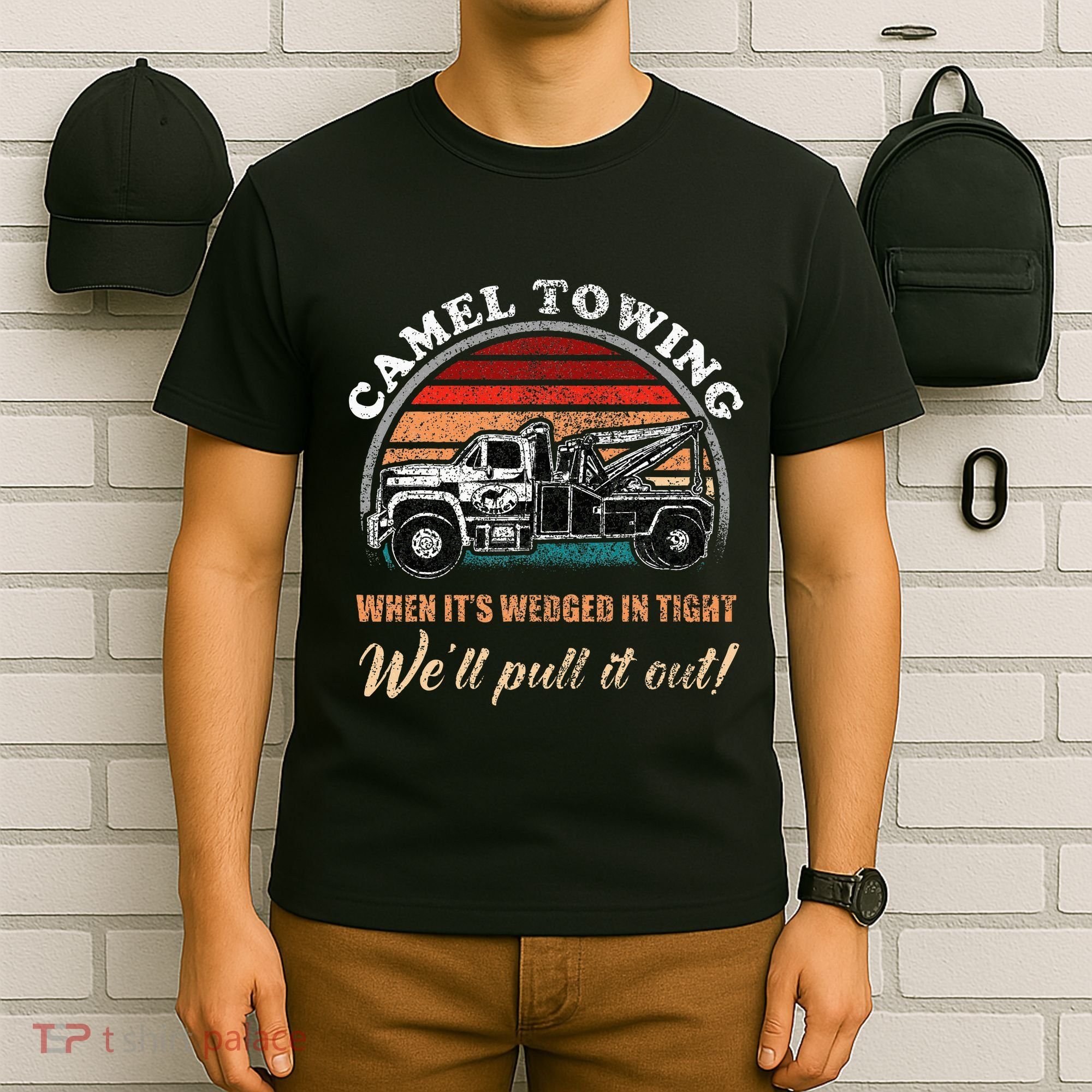 Vintage Camel Towing Humor Tow Truck T-Shirt
