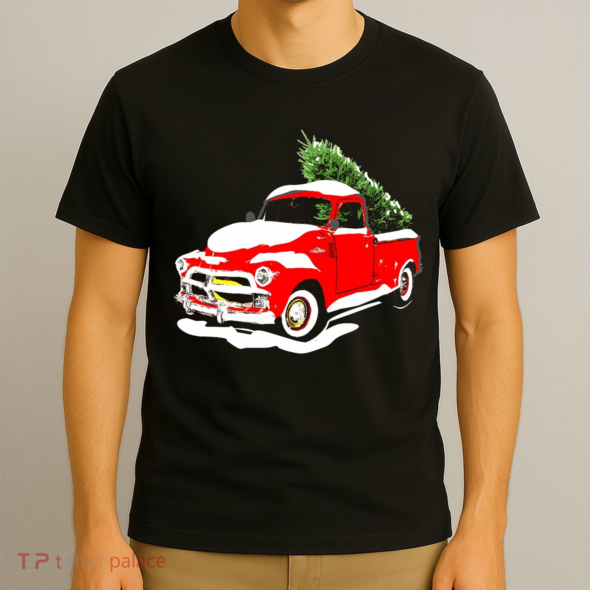 Vintage Christmas Tree Truck Funny Retro Xmas Gift T-Shirt
