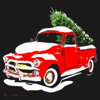 Vintage Christmas Tree Truck Funny Retro Xmas Gift T-Shirt thumb 7