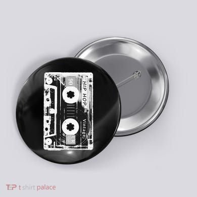 Vintage Cassette Tape Hip Hop Music 80s 90s Retro Distressed Button