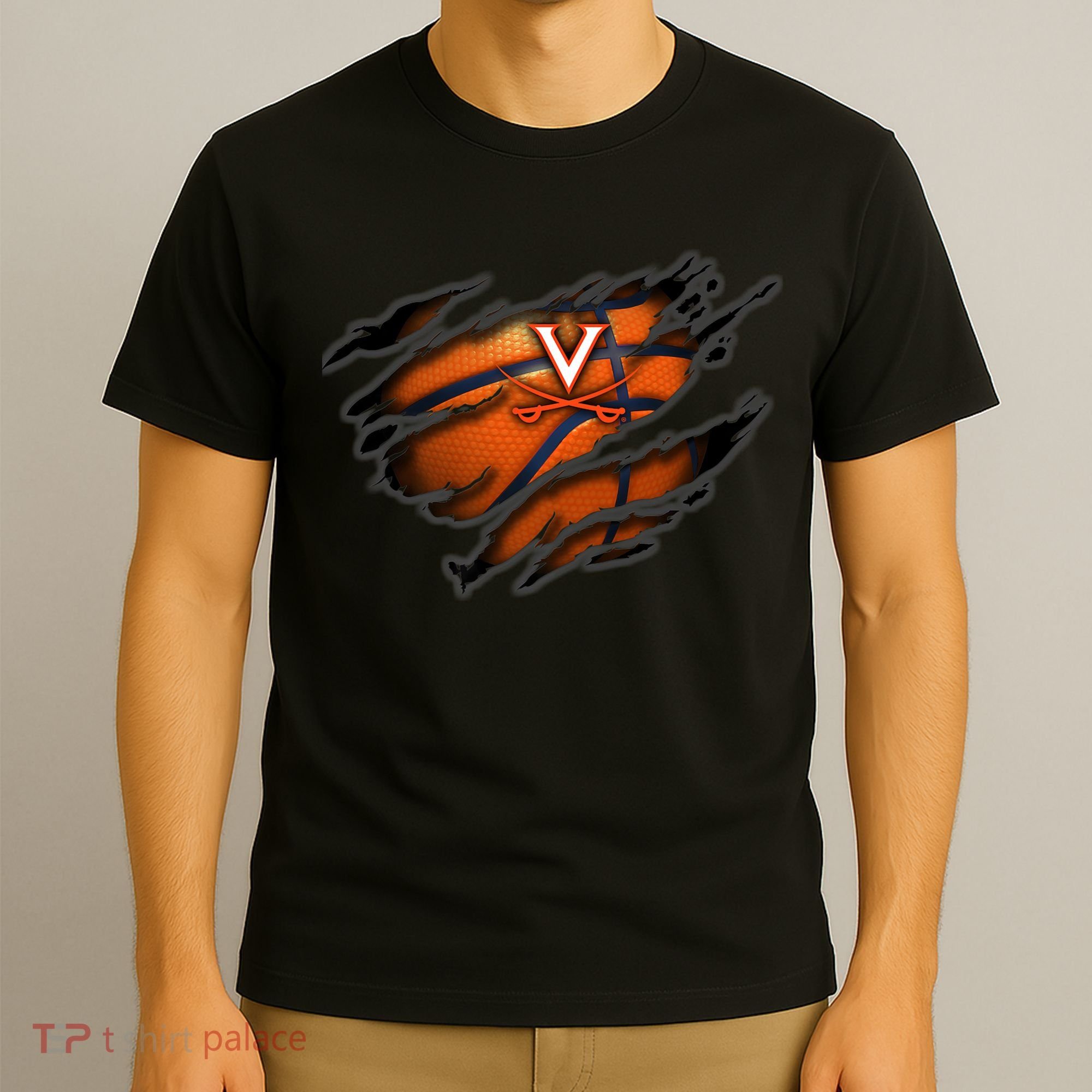 Virginia Cavaliers Tearing Basketball - Apparel T-Shirt