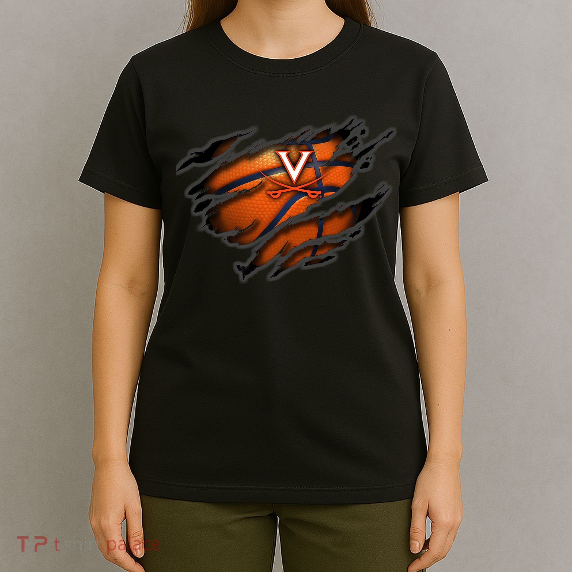 Virginia Cavaliers Tearing Basketball - Apparel T-Shirt