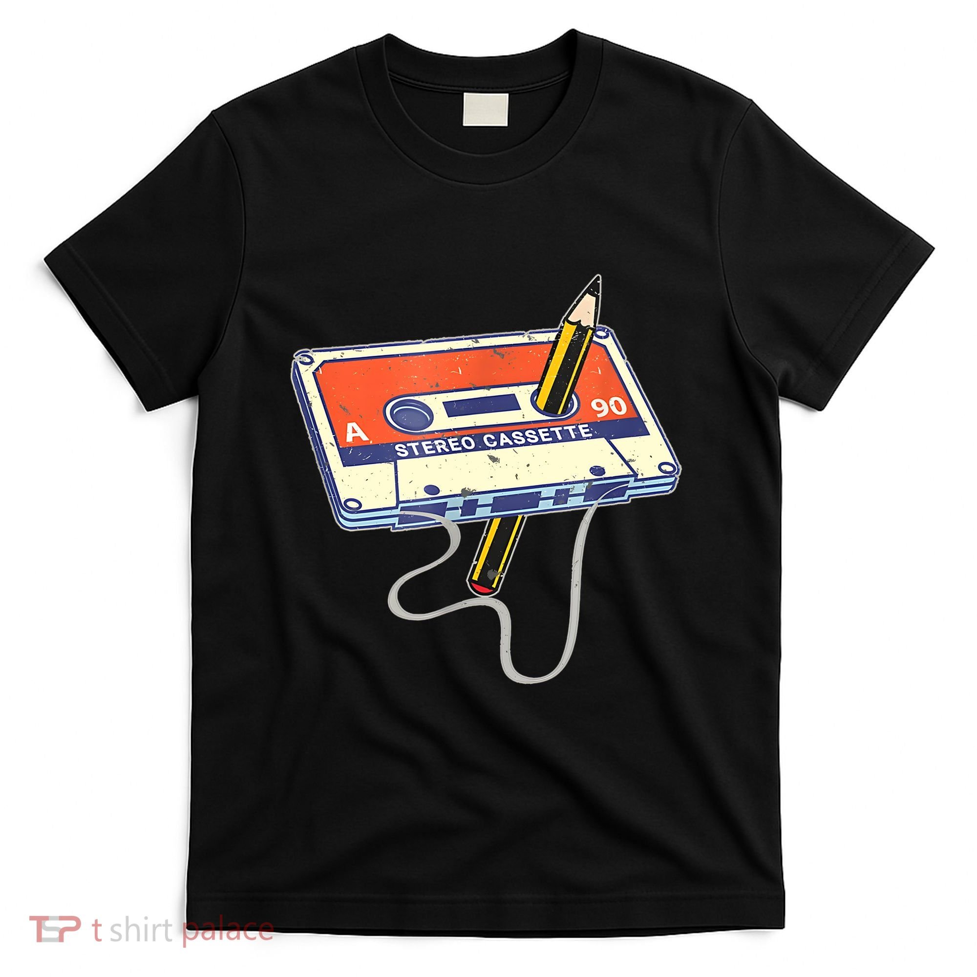 Vintage Cassette Tape Pencil 70S 80S 90S Music Mixtape T-Shirt