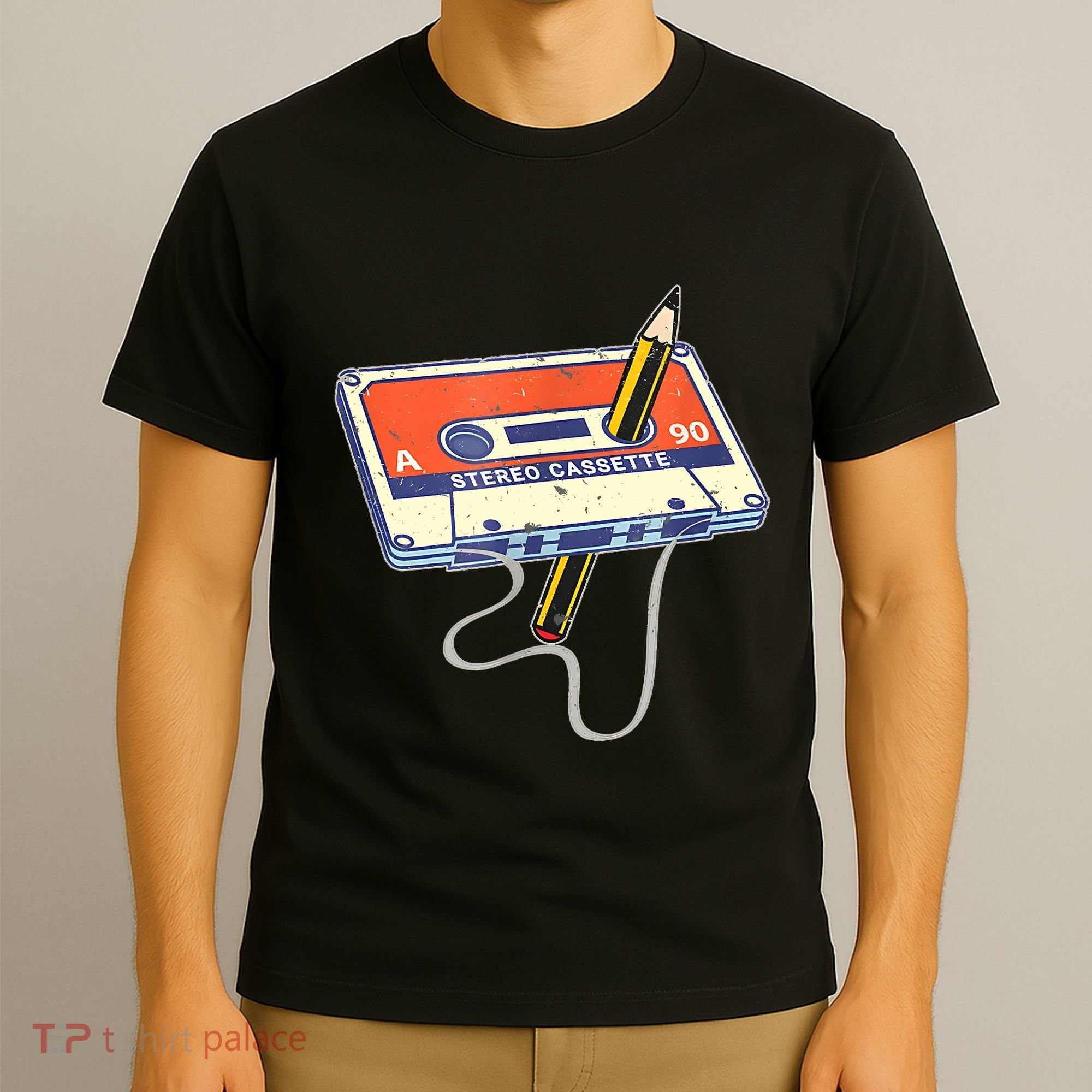 Vintage Cassette Tape Pencil 70S 80S 90S Music Mixtape T-Shirt