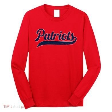 Vintage Classic Varsity Logo Style Patriots Long Sleeve Shirt
