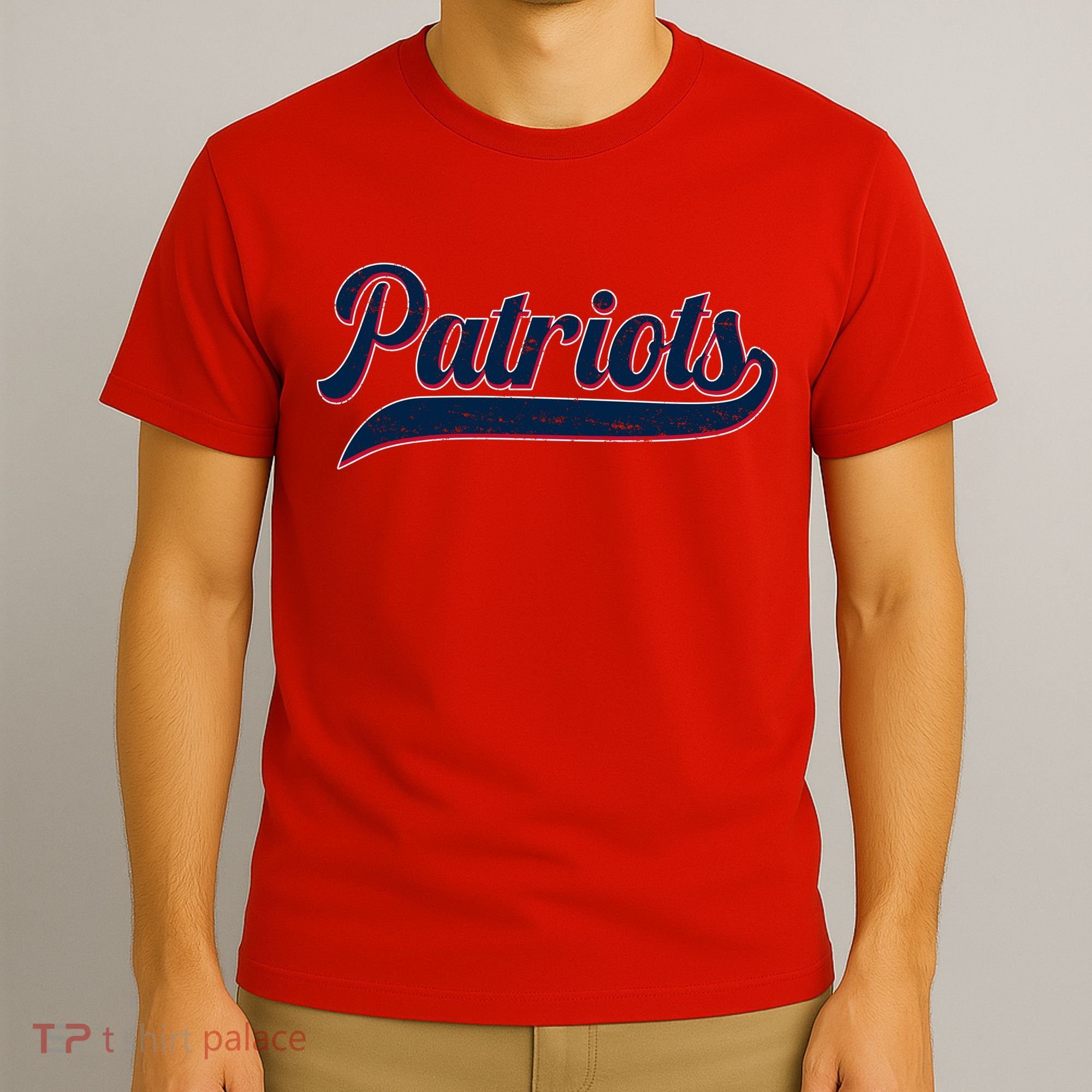 Vintage Classic Varsity Logo Style Patriots T-Shirt