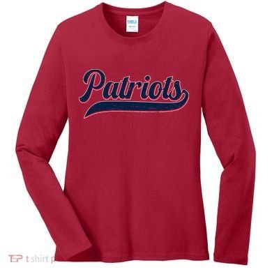 Vintage Classic Varsity Logo Style Patriots Women's Long Sleeve Shirt