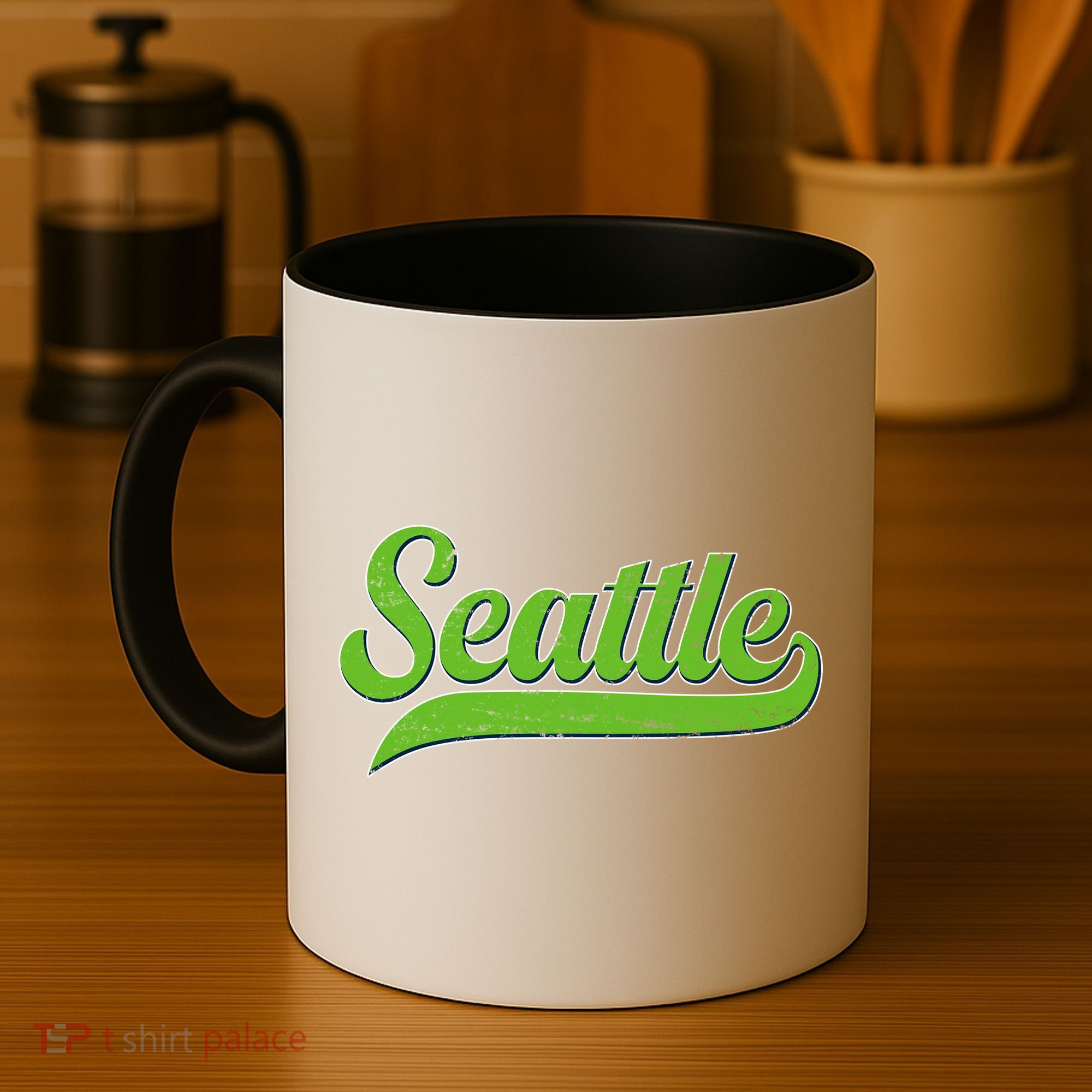 Vintage Classic Varsity Logo Style Seattle Coffee Mug