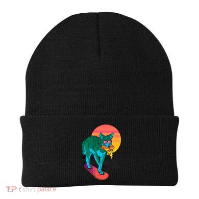 Vaporwave Coyote Beanie