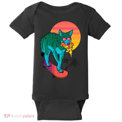 Vaporwave Coyote Baby Bodysuit