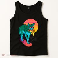 Vaporwave Coyote Tank Top thumb 2