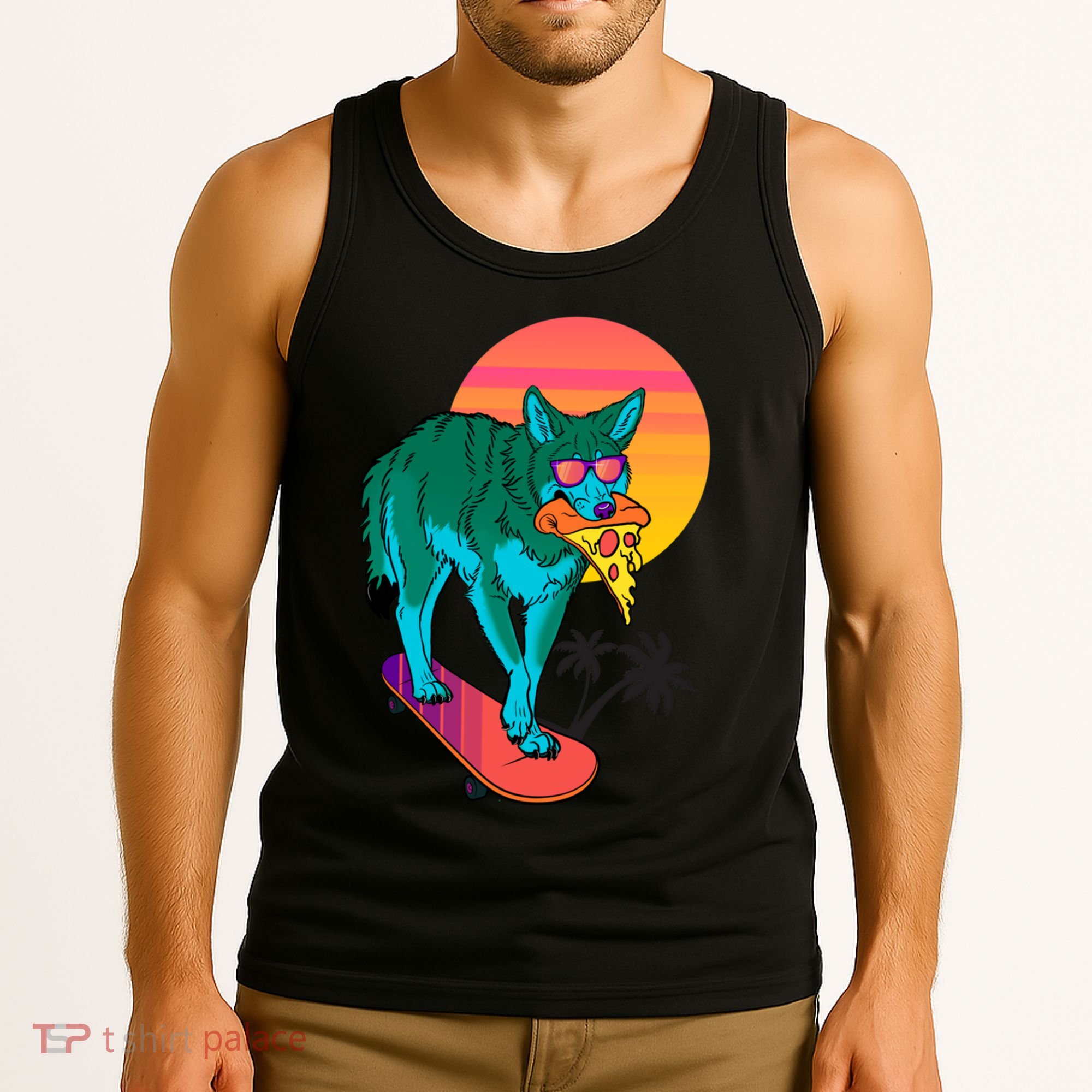 Vaporwave Coyote Tank Top