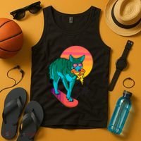 Vaporwave Coyote Tank Top thumb 4