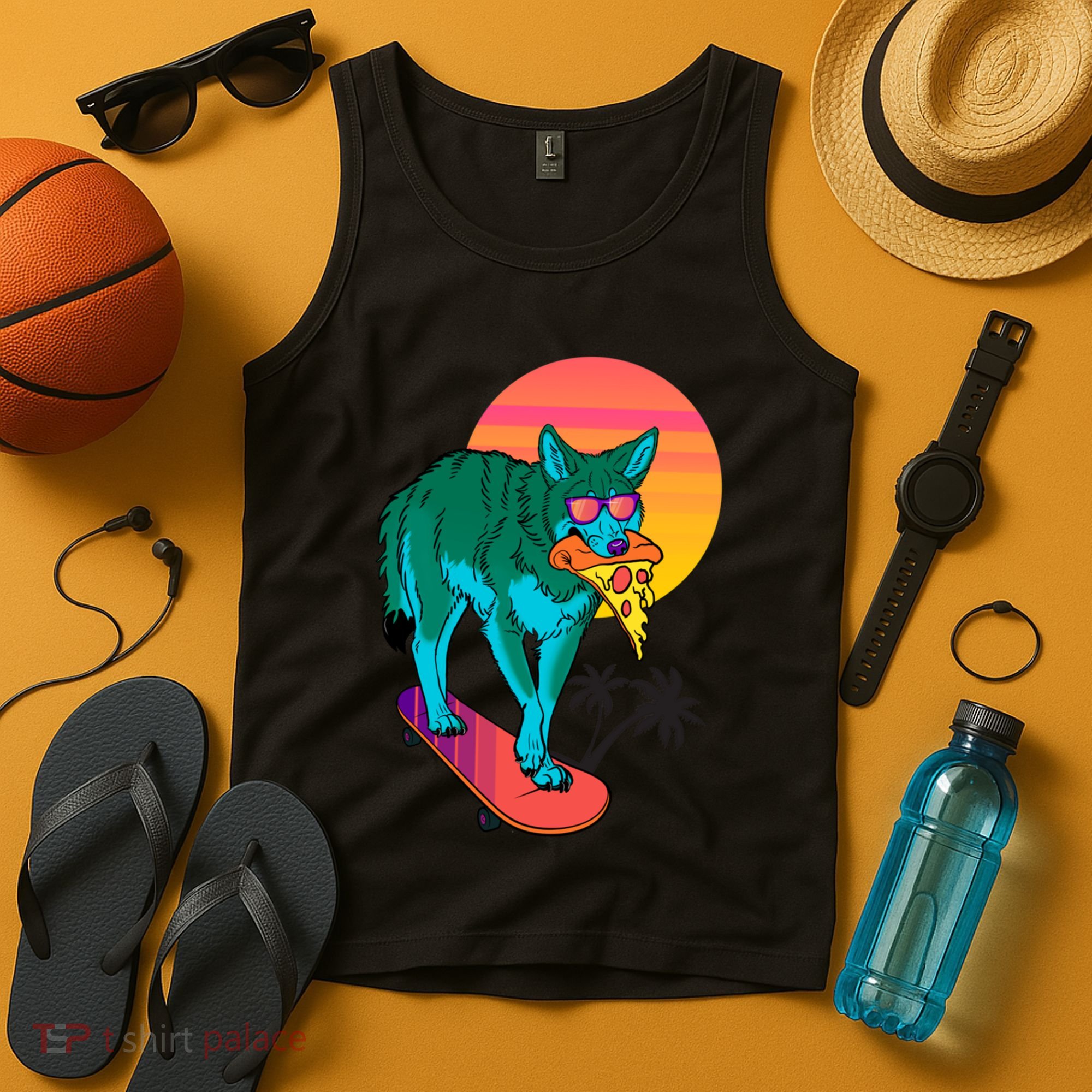 Vaporwave Coyote Tank Top
