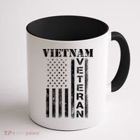Vietnam Combat Veteran Flag Patriotic Veterans Day Gift Coffee Mug thumb 1